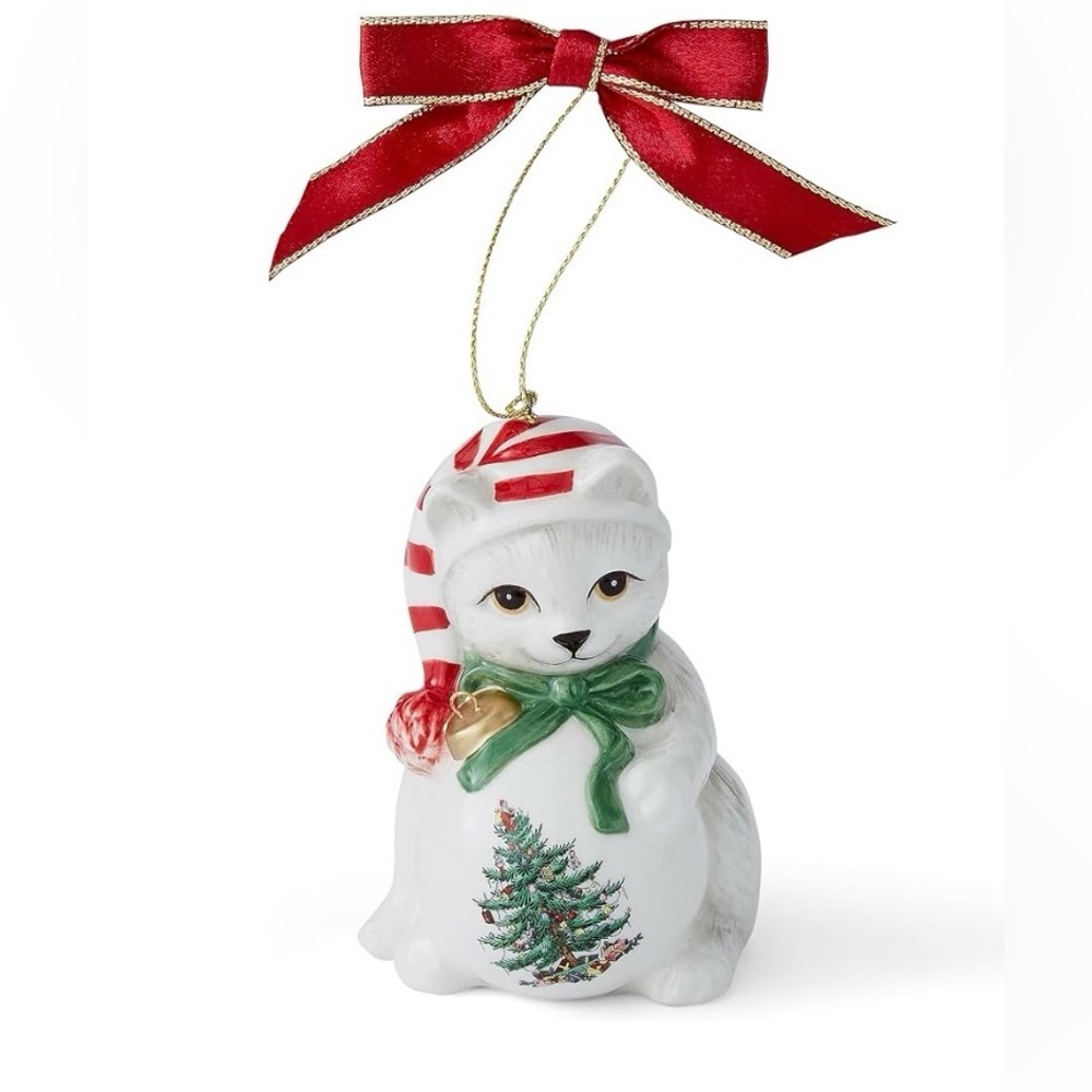 Spode Christmas Tree Playful Kitten ceramic Ornament Festive Tree Decoration